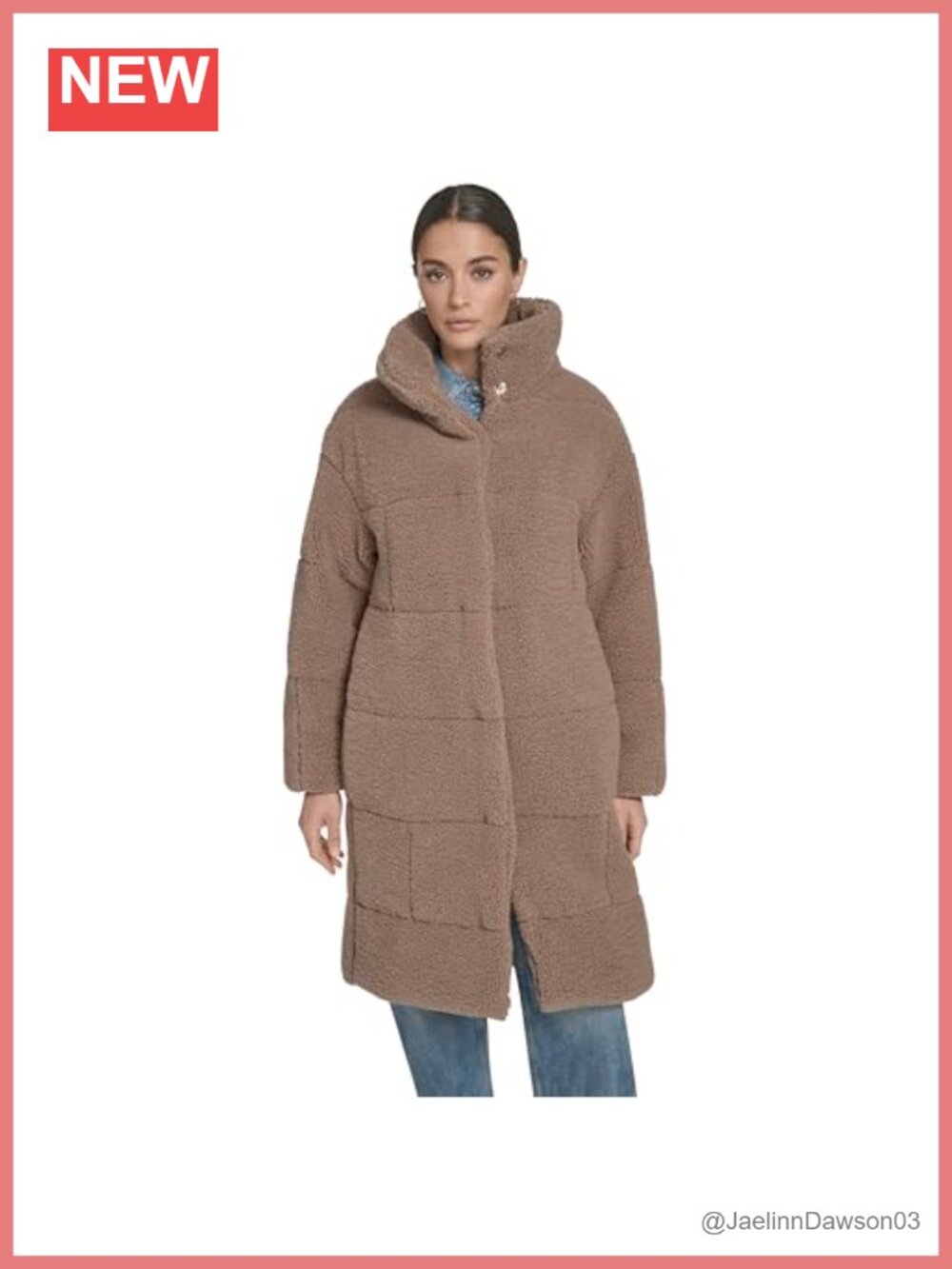 Quilted Teddy Coat Patchwork Long Sherpa Snap Button Women's